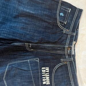 Rocawear Dark Blue Men’s Jeans with White Stitching